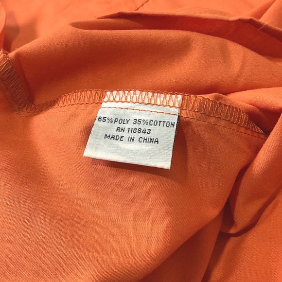 Milano Moda Men's Orange Long Sleeve Dress Shirt with Tie Size 17/17.5- 34/35 - Picture 7 of 9